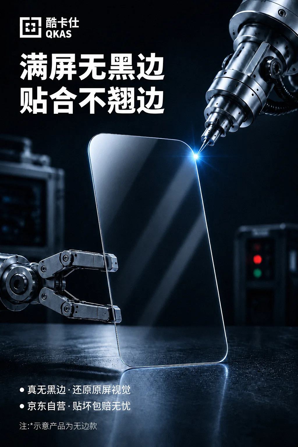 手机钢化膜无黑边贴合工艺视觉