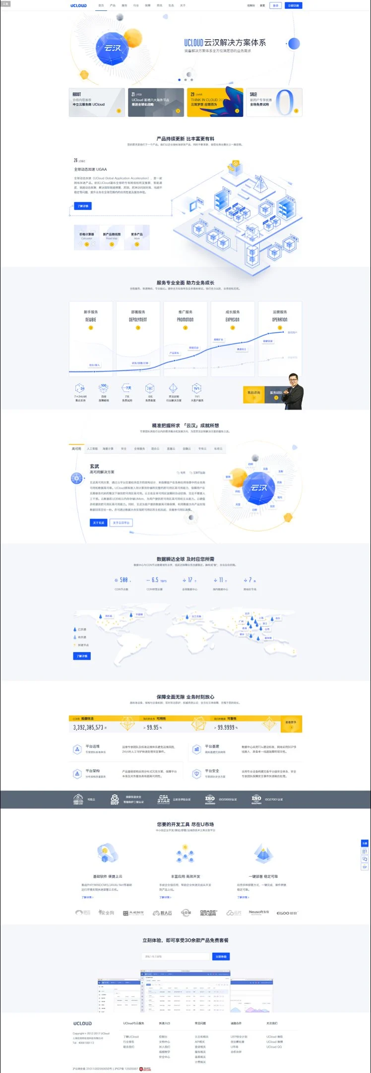 UCloud 云汉解决方案体系网页