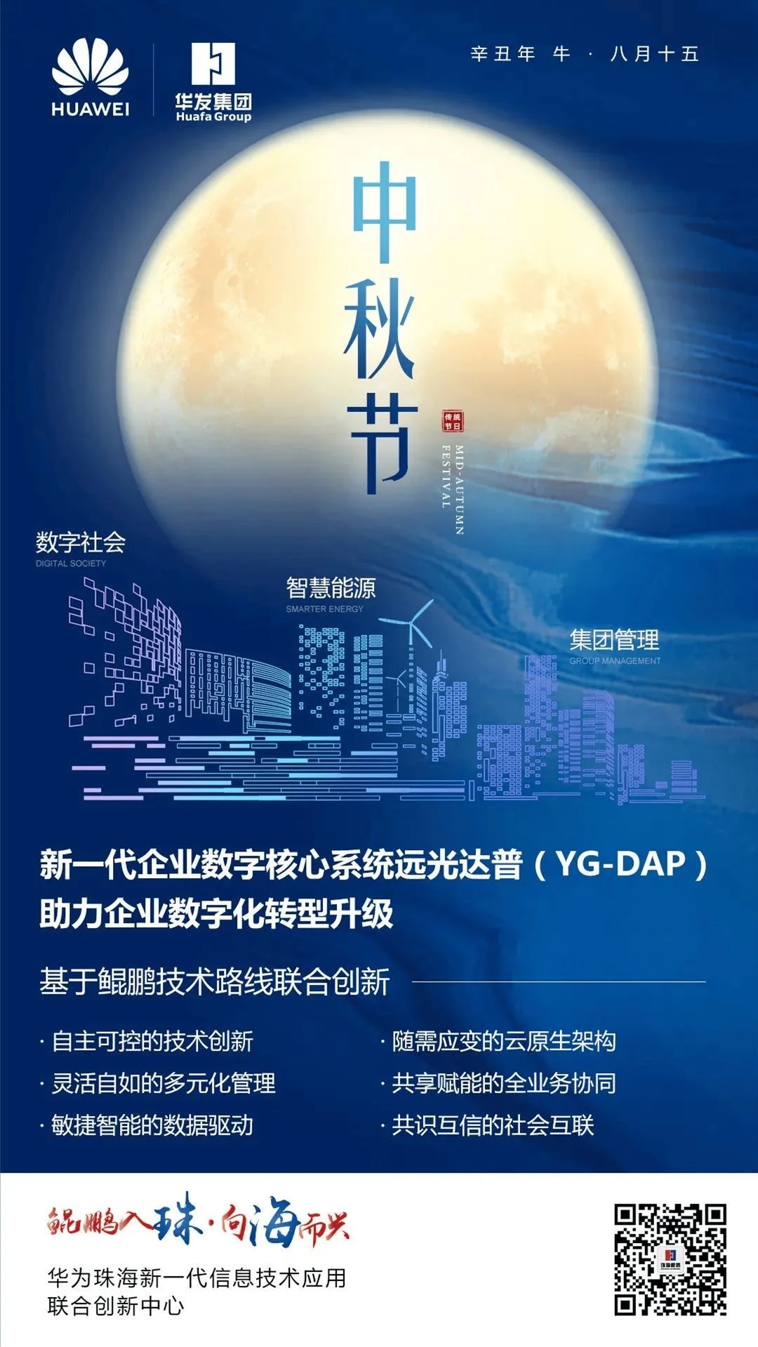 华为联合创新中心中秋节品牌海报
