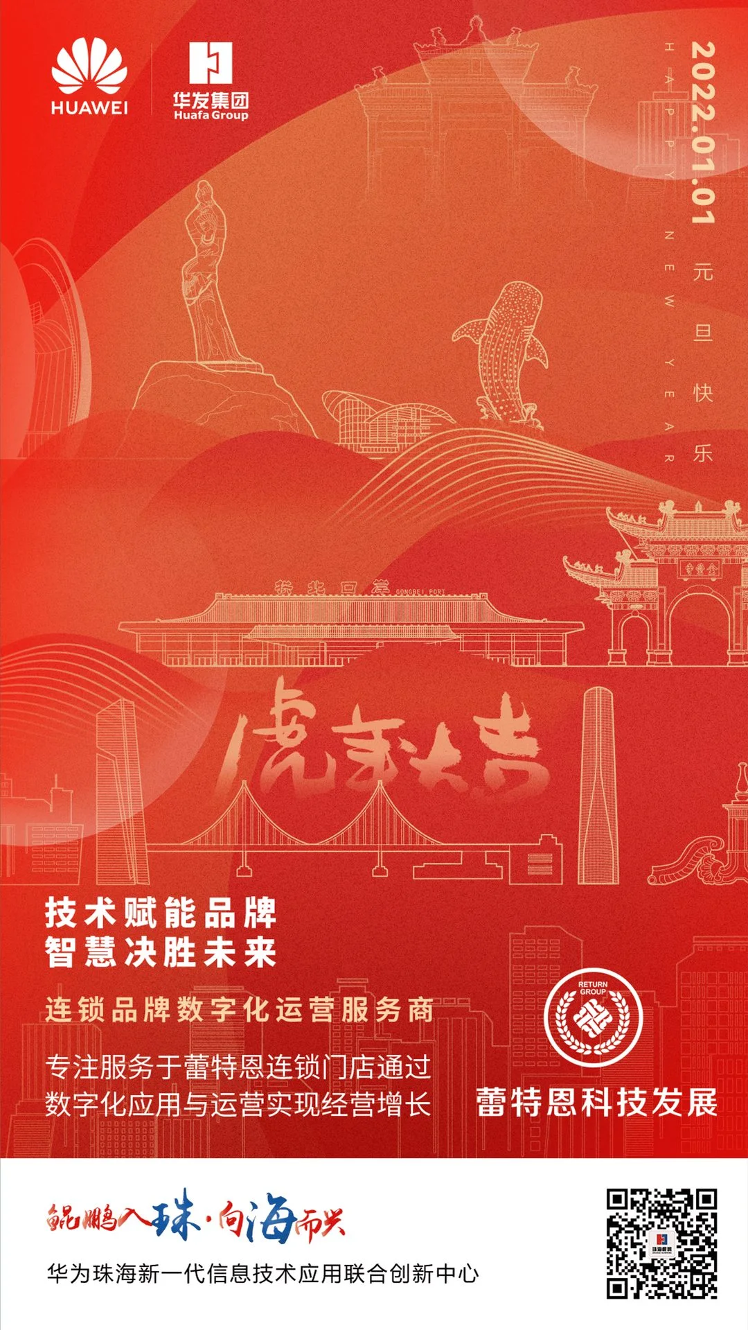 华为联合创新中心虎年春节品牌海报