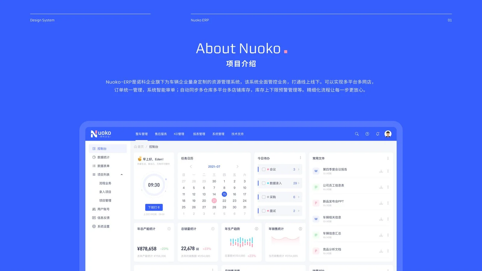Nuoko ERP 项目介绍与控制台总览