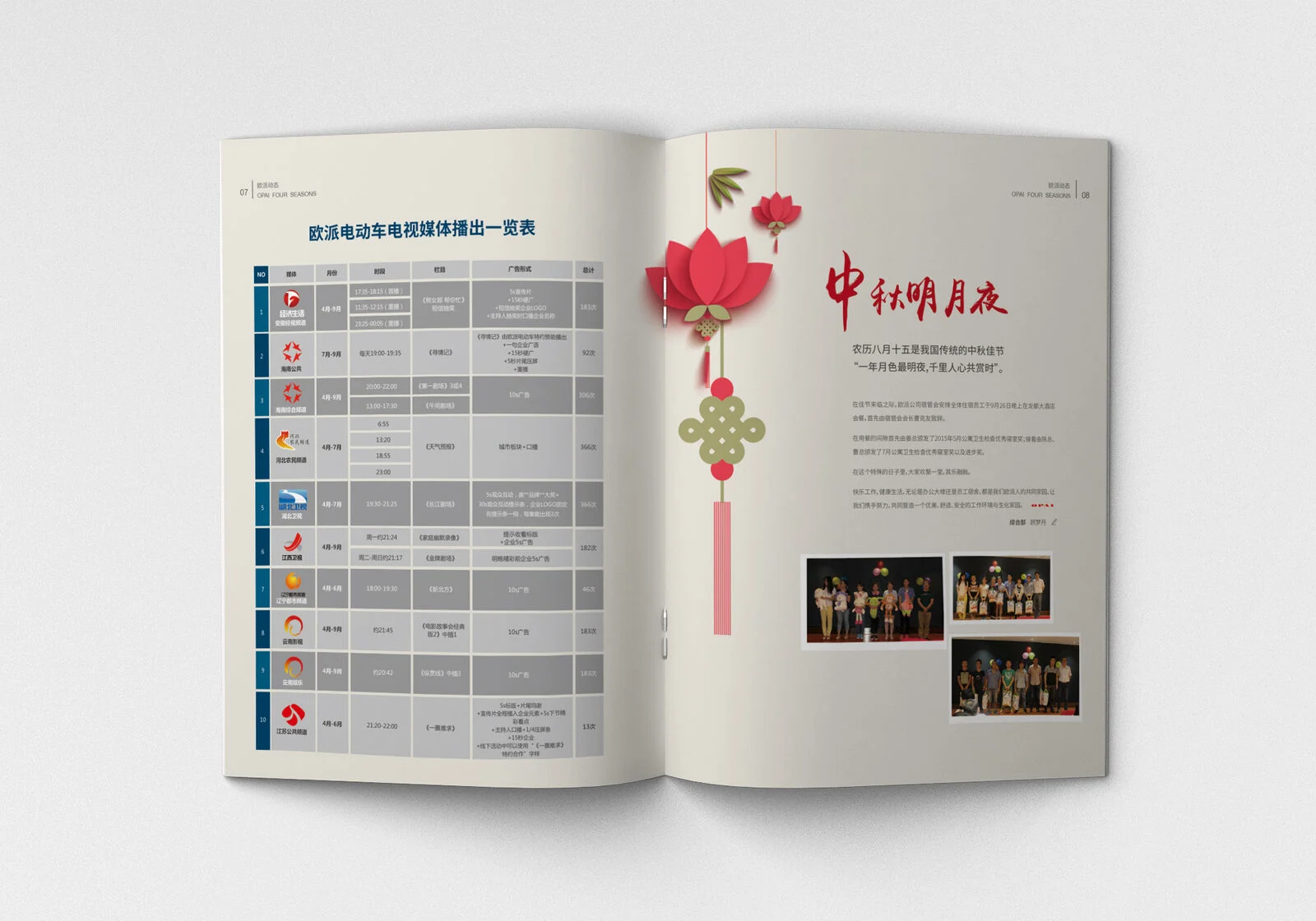 欧派集团企业画册节日专题跨页