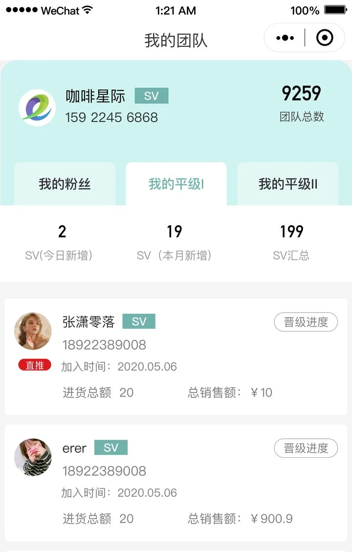 番禺集团跨境电商小程序 等级权益 · SV 平级